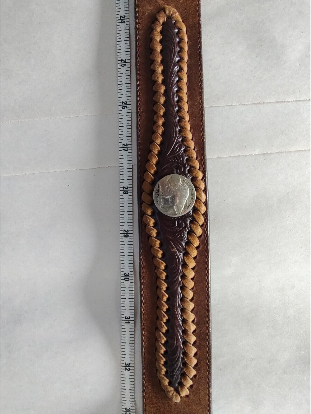 Tony Lama Brown Leather Western Belt Size 36